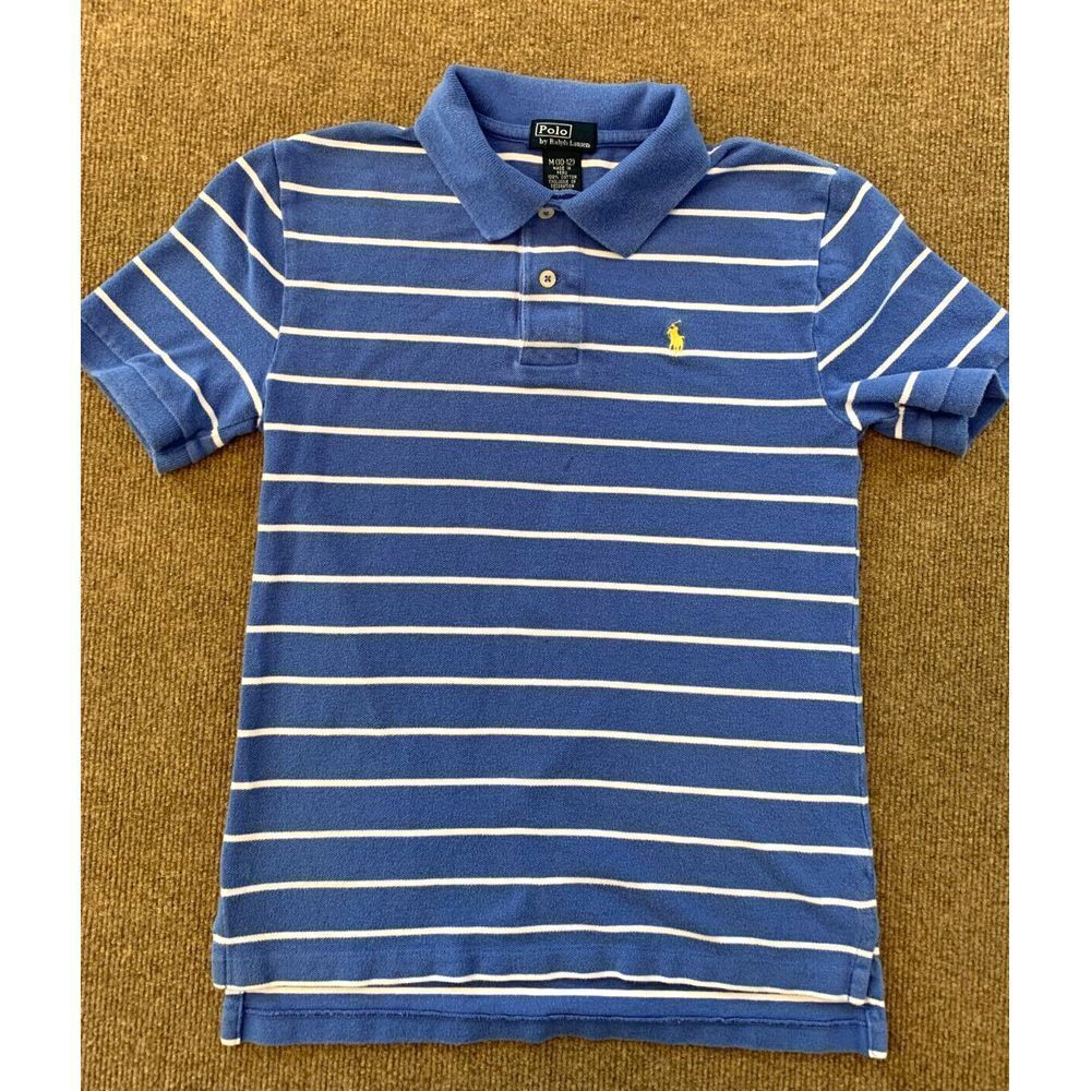 Polo Ralph Lauren Shirt Boys M (10-12) Short Sleeve Striped Cotton Knit Pullover